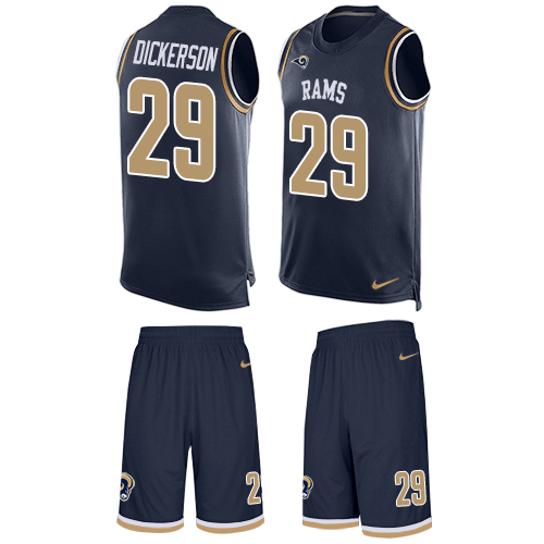 Men's Limited Eric Dickerson Nike Jersey Navy Blue - #29 Tank Top Suit NFL Los Angeles Rams